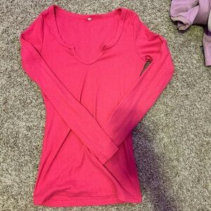 Women's Pink Long Sleeve Top